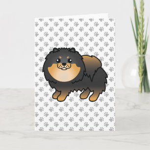 Tarjeta Perro y garras de caricatura negro y tan pomerano