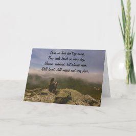 Tarjeta Perro y mujer en un atolladero rocoso