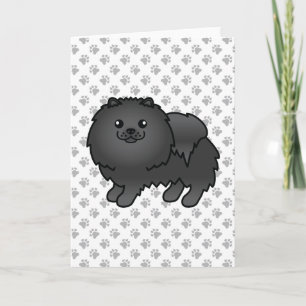 Tarjeta Perro y patas de caricatura negro panomerano