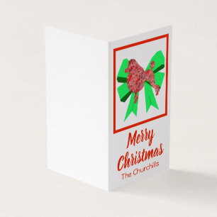 Tarjeta Perro y regalo de vaca verde para Navidades de can