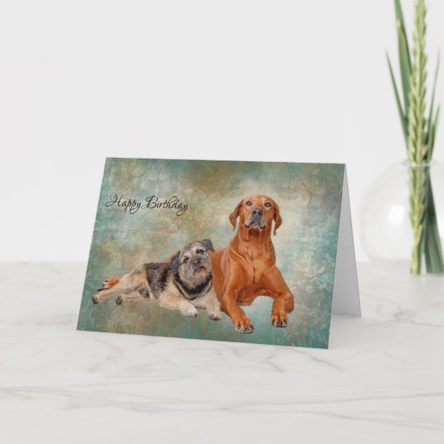 Tarjeta Perros Adorables En Desnudos Aniversario/Saludo De (Anverso)