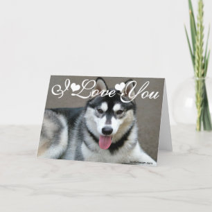 Tarjeta Perros Alaskan Malamute Te Amo