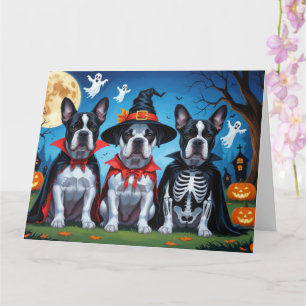 Tarjeta Perros Cane Corso Calabaza Halloween Divertido