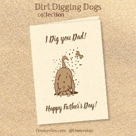 Tarjeta Perros Cavadores de Tierra - Feliz Día del Padre.