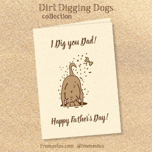 Tarjeta Perros Cavadores de Tierra - Feliz Día del Padre.