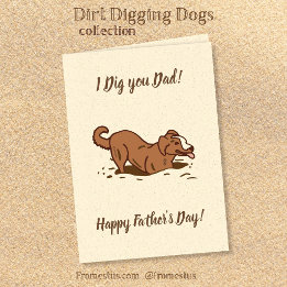 Tarjeta Perros Cavadores de Tierra - Feliz Día del Padre.