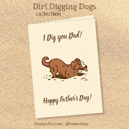 Tarjeta Perros Cavadores de Tierra - Feliz Día del Padre.