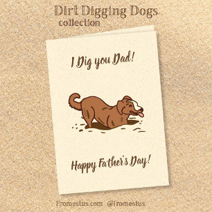 Tarjeta Perros Cavadores de Tierra - Feliz Día del Padre.