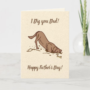 Tarjeta Perros Cavadores de Tierra - Feliz Día del Padre.