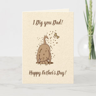 Tarjeta Perros cavadores sucios - Feliz Día del Padre.