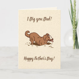 Tarjeta Perros cavadores sucios - Feliz Día del Padre.