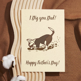 Tarjeta Perros cavadores sucios - Feliz Día del Padre.