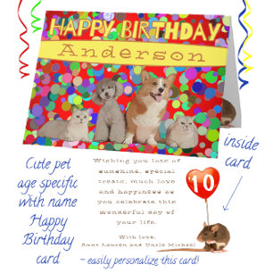 Tarjeta Perros Cute Gatos Edad Diversión Específica Feliz
