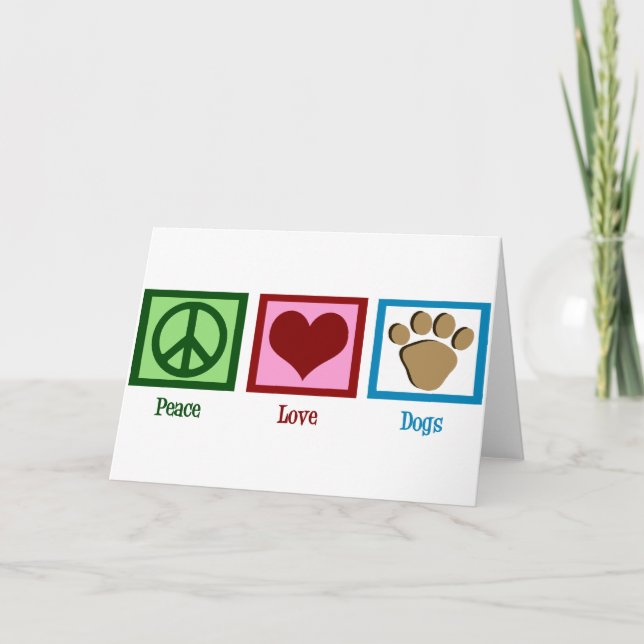 Tarjeta Perros de amor por la paz (Anverso)