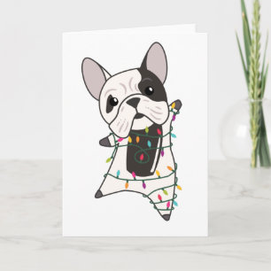 Tarjeta Perros de bulldog Feliz Navidad Animales de Invier