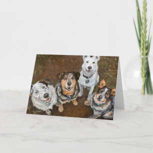 Tarjeta Perros de ganado sonrientes Perros y Heelers