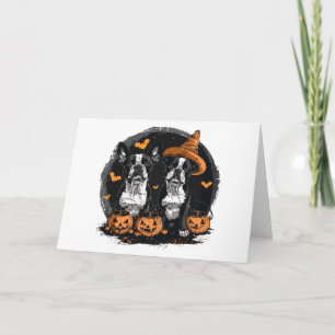 Tarjeta Perros de Halloween Boston Terrier