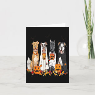 Tarjeta Perros de Halloween con disfraces divertido diseño