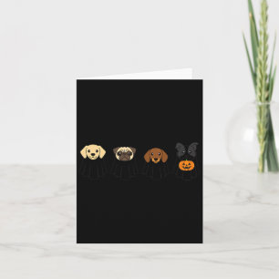 Tarjeta Perros de Halloween Pug Lab Dachshund Terrier Fant