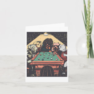 Tarjeta Perros De Noche De Juego En Billiards Pool Table S