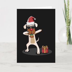 Tarjeta Perros de perro bailando Santa Claus Merry Diverti