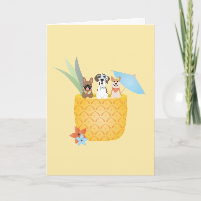 Tarjeta Perros de piña colada (Anverso)