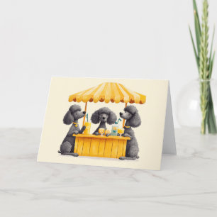 Tarjeta Perros De Poodle Estándar Con Soporte De Lemonada