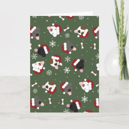 Tarjeta Perros de Santa en Verde
