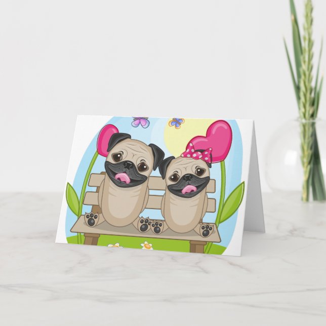 Tarjeta Perros del barro amasado en amor (Anverso)