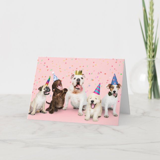 Tarjeta Perros del cumpleaños (Anverso)