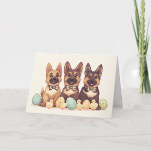 Tarjeta Perros del Pastor Alemán de Pascua