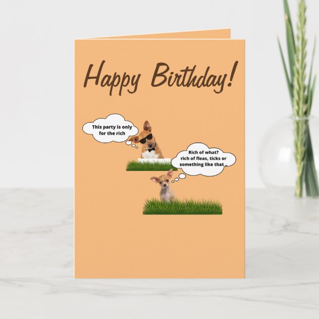 Tarjeta Perros divertidos de cumpleaños (Anverso)
