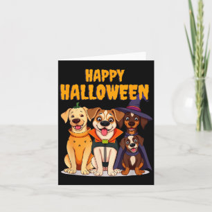 Tarjeta Perros divertidos de Halloween lindos - Diseño úni