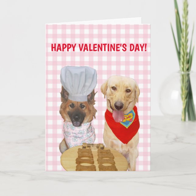 Tarjeta Perros Divertidos San Valentín para Querido (Anverso)