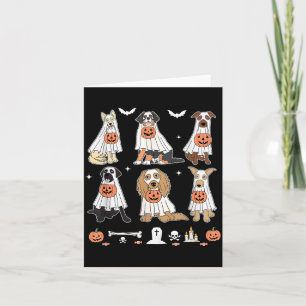 Tarjeta Perros fantasmas divertidos disfraces de Halloween