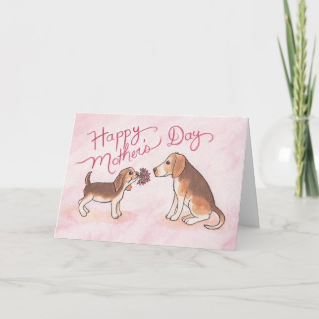 Tarjeta Perros felices del día de madre (Anverso)