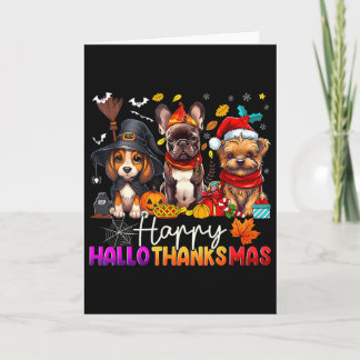 Tarjeta Perros Felices Hallothanksmas Halloween Día de Acc