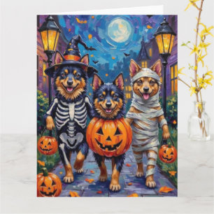 Tarjeta Perros Finnish Lapphund Pidiendo Dulces en Hallowe