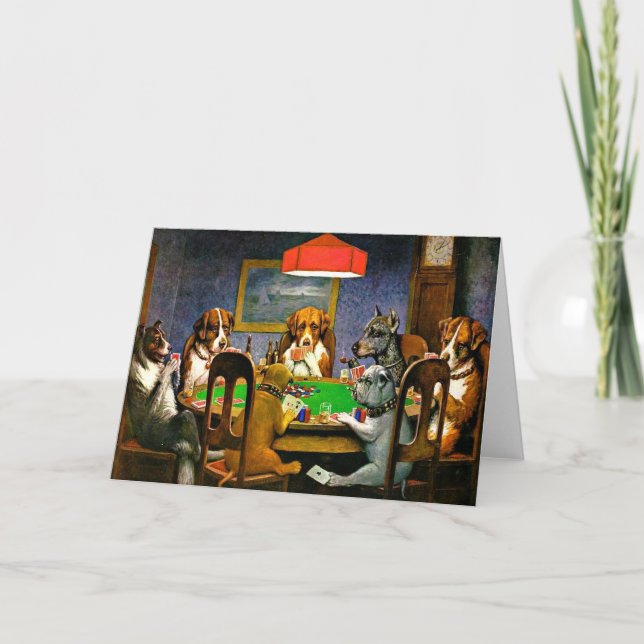 Tarjeta Perros jugando al póquer (Anverso)