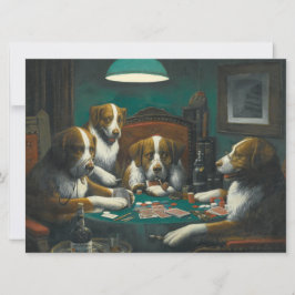 Tarjeta Perros jugando al póquer (juego de cartas de anima
