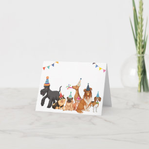 Tarjeta Perros juguetones de fiesta 