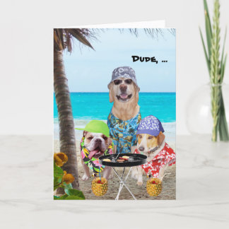 Tarjeta Perros/laboratorio divertidos en Camisetas hawaian
