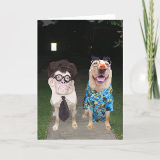 Tarjeta Perros/laboratorios divertidos como humanos en Hal