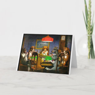 Tarjeta Perros Mascotas Cartas de Póquer Humor Destino C. 