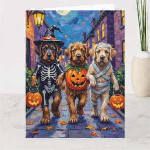 Tarjeta Perros Mastines Tibetanos con Disfraces de Hallowe