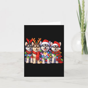 Tarjeta Perros Navideños Lindos Msky Con Luces Manga Larga