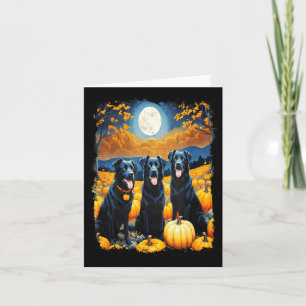 Tarjeta Perros Negros Halloween Amantes de Perros Noche Es