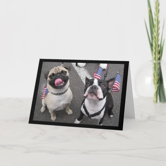 Tarjeta Perros patrióticos (Anverso)