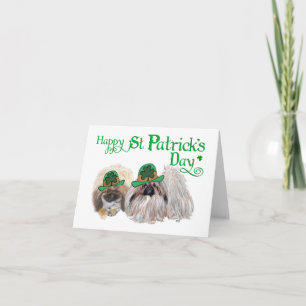 Tarjeta Perros pekingeses celebran el Día de San Patricio
