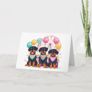 Tarjeta Perros Rottweiler en una Feria